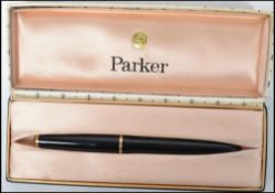 A vintage boxed Parker Duofold fountain pen having 14ct gold nib complete in the original