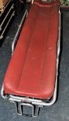 A 20th century medical scientific emergency trolley stretcher of chrome tubular construction