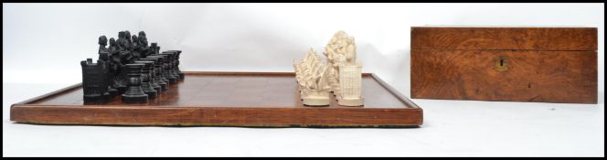 Local Interest; A vintage composite piece chess board to commemorate the Bristol 600 event with