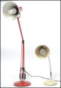 A vintage retro 20th century Herbert Terry 90 anglepoise desk lamp in the red colourway together