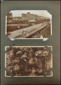 POSTCARDS; A good Edwardian postcard album, filled with assorted topographical, real photo, local