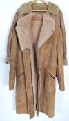 A vintage 20th century gents full length Sheepskin overcoat / jacket with applied makers label for D