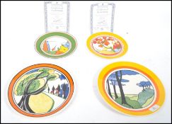 A collection of Wedgwood Clarice Cliff Bizarre plates to include Bridgewater, Poplar, Blue Firs, May