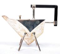 A 20th century silver plate Christopher Dresser style teapot of angular Art Deco form with shaped