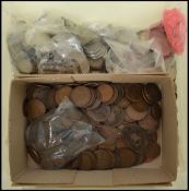 COINS. Large quantity 6.5Kg: British Copper ¼d, ½d & 1d (2.4Kg) British 1s & 2s etc (1Kg),British