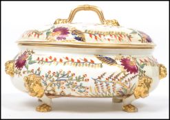 A large believed 19th century Royal Crown Derby Tureen with the lid in a decorative Imari type