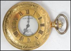 A contemporary yellow metal half hunter  Jean Pierre 17  jewel pocket watch having roman numeral