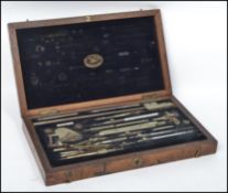 Drawing Instruments  A fine set of draughtsman's nickel plated brass drawing instruments, by E. O.