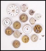 A large collection of pocket watch parts to include Rotary, Avia, Zodiac, Chalet, Avia and a
