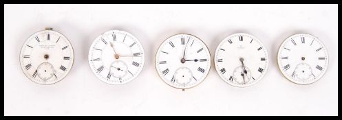 A collection of pocket watch movements ( all lacking cases ) to include Coventry Astral & Jewels,