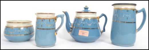 A 19th century Victorian four piece stone ware cer