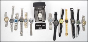 A good group of vintage and contemporary gents watches to include a boxed Christian Lars watch,