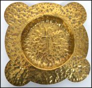 A 19th century Victorian arts and crafts movement hammered brass Ecclesiastical Church collection