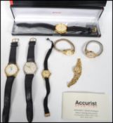 A collection of vintage 20th century watches to include boxed Accurist, Rotary San Marco, Sanco,