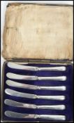 A set of six silver hallmarked handled butter knives hallmarked for Sheffield makers C.W.F. complete