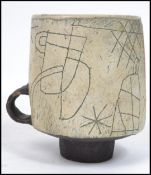 John Maltby (b.1936) A rare and unusual mid 20th century studio pottery cup having a small handle