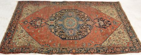 A  fine quality 19th century Persian rug, the central medallion and surrounding background with