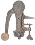 A  Original Safety Bar Cork Screw Gilchrist 1897 reg No 543083, in decorative cast iron body, wooden
