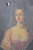 An early 20th century oil on canvas study painting of a lady dressed as Katherine McKenzie of