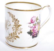 A 19th century Chamberlain Worcester commemorative wedding mug / loving cup being decorated with a