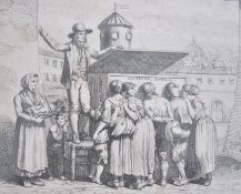 A 19th century lithograph print entitled ' La Lanterna Magica ' at Pinelli Fere 1815 Rome. The print