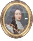 A good 19th century English School reverse painting on glass depicting a long haired young gentleman