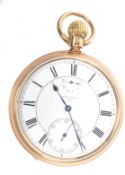 A Victorian gentleman's 18ct gold cased open faced pocket watch by Edward Culver, Clerkenwell