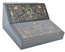 A Fine 19th Century Boulle work Stationary Cabinet desk tidy. The piece intricately decorated with