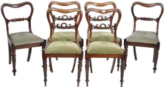 A fine set of 6 rosewood balloon back dining chairs ( 4 + 2 near matching ). The chairs all