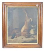 After Jan Weenixn. An oil on canvas still life study painting of game depicting a pheasant and