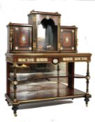 A 19th Century ebonised, thuya wood and gilt ormulu metal mounted bonhuer de jour writing desk