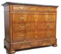 A 19th century French walnut  and black/grey veine