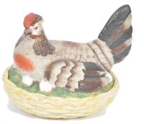 A good Staffordshire 19th century chicken egg croc - cloche. The basket weave base being unsigned