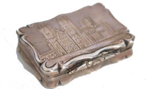 A rare mid 19th century Victorian silver hallmarked Castle Top vinaigrette by William Dudley of