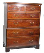 A good 18th / 19th century Georgian mahogany inlaid chest on chest of drawers /  tallboy of low