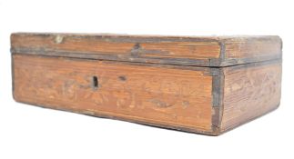 A 19th century Napoleonic prisoner of war straw work work box. Of rectangular form having a hinged