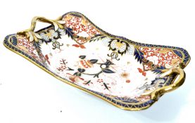 A good 19th century Spode  Imari pattern rectangular twin handled serving dish having twig and