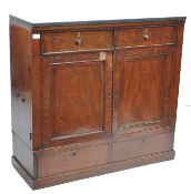 A 19th century Regency mahogany and marble top collectors / specimen cabinet. Raised on a plinth