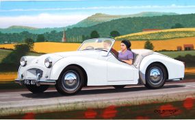 ORIGINAL CASTELLA CLASSIC SPORTS CARS CARDS ARTWORK BY ERIC BOTTOMLEY