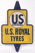 US RUBBER TYRES ORIGINAL ADVERTISING SIGN
