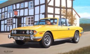 ORIGINAL CASTELLA CLASSIC SPORTS CARS CARDS ARTWORK BY ERIC BOTTOMLEY