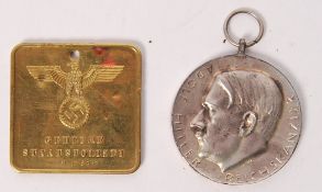 THIRD REICH BADGE & ID PLATE