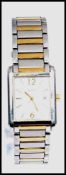 Citizen Eco-Drive rectangular bi-colour stainless