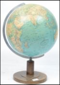 A vintage 20th century large retro desk top globe