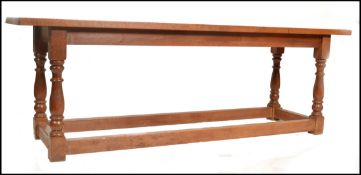 A 19th century carved oak refectory - scullery table / dining table by Castle's Shipbreaking Co Ltd,