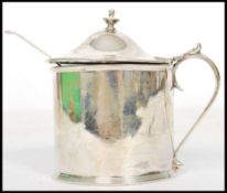 A Victorian silver hallmarked Horace Woodward & Co (Edgar Finley & Hugh Taylor) lidded blue glass