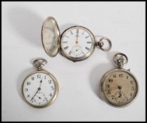 A group of three vintage 20th century pocket watches to include a fine silver cased example, and two