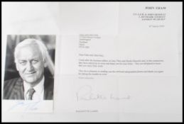 A black and white publicity photograph signed by British TV Actor John Thaw (Goodnight Mister Tom,