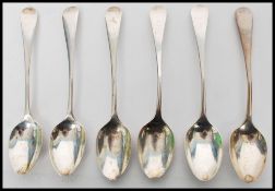 A set of six 20th century tea / coffee spoons of simple form bearing hallmarks for Birmingham makers