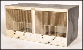A fantastic mid 20th century bird cage / nesting cage, white painted finish wire work to the